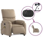 vidaXL Fauteuil de massage inclinable électrique cappuccino similicuir