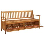vidaXL Banc de rangement de jardin 170 cm bois d'acacia solide