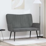 vidaXL Sofa 2 places Gris foncé 115 x 61 x 87 cm Velours