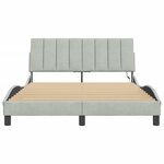 vidaXL Cadre de lit avec lumières LED gris clair 140x190 cm velours