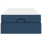 vidaXL Cadre de lit avec matelas Bleu 100 x 200 cm tissu