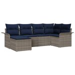 vidaXL Ensemble de canapé de jardin avec coussin 6 Pièces Gris Poly rotin