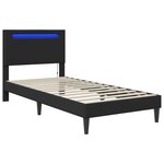 vidaXL Cadre de lit avec bandes LED Noir 80 x 200 cm Simili cuir