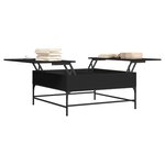 vidaXL Table basse noir 95x95x45 cm bois d'ingénierie et métal