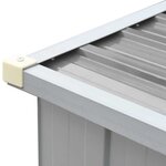 vidaXL Abri de stockage de bois Acier galvanisé 330x84x152 cm Gris
