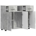 vidaXL Buffet Gris béton 88.5 x 30.5 x 73 cm Bois d'ingénierie