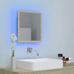 vidaXL Miroir LED de salle de bain Chêne sonoma 40x8 5x37 cm Acrylique