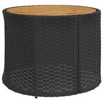 vidaXL Canapé de jardin avec table coussins rond noir résine tressée