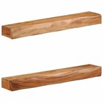 vidaXL Étagères murales 2 Pièces 80x17x8 cm bois massif d'acacia