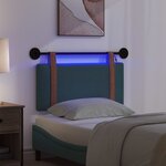 vidaXL Tête de lit suspendue Avec lumière LED Vert foncé PU antique
