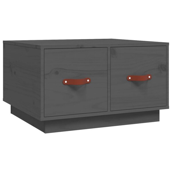 vidaXL Table basse Gris 60x53x35 cm Bois massif de pin