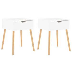 vidaXL Tables de chevet 2 Pièces Blanc 40x40x56 cm Bois d'ingénierie