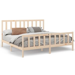 vidaXL Cadre de lit sans matelas 200x200 cm bois massif de pin
