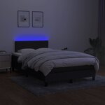 vidaXL Sommier à lattes de lit avec matelas LED Noir 120x200 cm Tissu