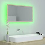 Vidaxl miroir led de salle de bain chêne sonoma 80x8 5x37 cm aggloméré