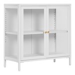 Armoire 2 portes vitrées acier blanc 80 x 35 x 80 cm