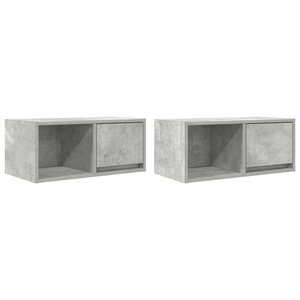 vidaXL Meubles TV 2 Pièces gris béton 60x31x25 5 cm bois d'ingénierie