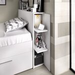 Lit enfant 90 x 190 cm multiples rangements - Décor blanc