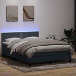 vidaXL Sommier à lattes de lit et matelas et LED gris foncé 160x210cm velours