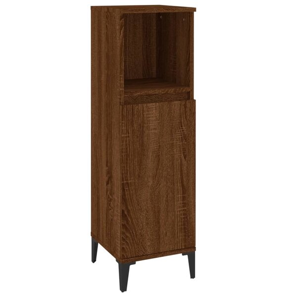 vidaXL Armoire de bain chêne marron 30x30x100 cm bois d'ingénierie