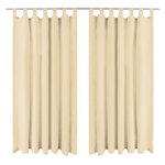 vidaXL Rideau occultant avec boucles 2 Pièces 140 x 245 cm Beige