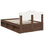 vidaXL Cadre de lit Chêne brun 120 x 190 cm Bois de pin massif