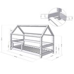 Lit cabane enfant TERY 70 x 160 beige