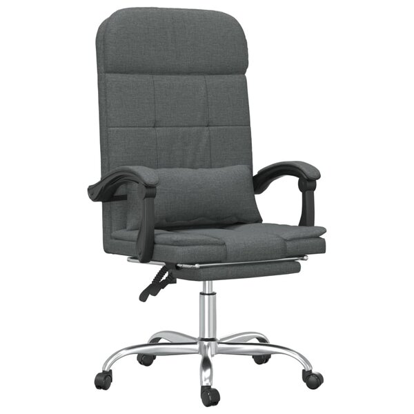 vidaXL Fauteuil de massage inclinable de bureau Gris foncé Tissu