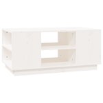 vidaXL Table basse Blanc 90x49x40 5 cm Bois massif de pin
