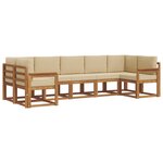 vidaXL Ensemble de canapés d'extérieur 7 pc Naturel et Beige