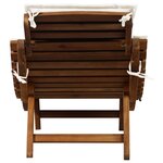 vidaXL Chaises longues et coussins 2Pièces Crème blanc Bois massif acacia