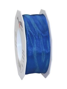 Ruban de soie acetat laitonné lyon 25-m-rouleau 40 mm bleu de cobalt