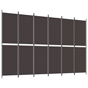 vidaXL Cloison de séparation 6 panneaux Marron 300x200 cm Tissu