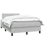vidaXL Sommier à lattes de lit et matelas gris clair 120x210cm velours