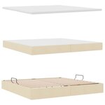 vidaXL Lit avec rangement et matelas Crème 200 x 200 cm Polyester
