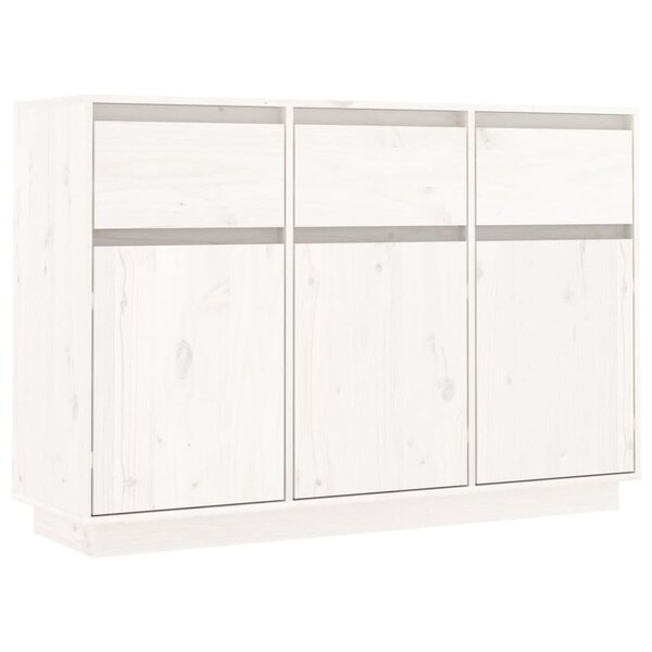 vidaXL Buffet blanc 110x34x75 cm bois massif de pin