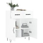 vidaXL Buffet Blanc brillant 69 5x34x90 cm Bois d'ingénierie