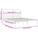 vidaXL Cadre de lit métal sans matelas et tête de lit blanc 150x200 cm