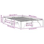 vidaXL Cadre de lit Pin massif 197 x 147 x 30 cm Bois massif en pin