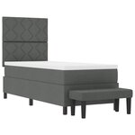 vidaXL Lit Box Spring avec Matelas & Banc Gris Foncé 80x200 cm Tissu
