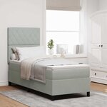 vidaXL Lit à ressorts avec matelas Gris clair 80 x 200 cm Velours