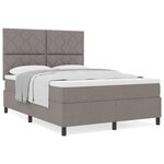 vidaXL Lit à ressorts avec matelas Taupe 140 x 200 cm tissu