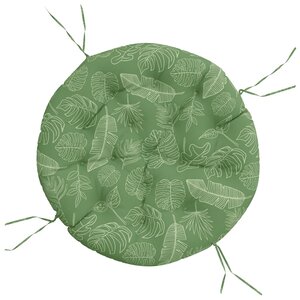 vidaXL Coussin rond à motif de feuilles Ø 100 x11 cm tissu oxford