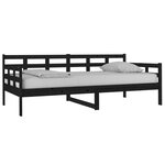 vidaXL Lit de jour sans matelas noir bois de pin massif 90x190 cm