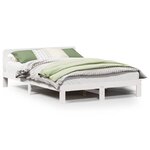 vidaXL Cadre de lit sans matelas blanc 150x200 cm bois de pin massif