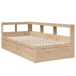 vidaXL Lit bibliothèque sans matelas 75x190 cm bois de pin massif
