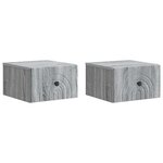 vidaXL Cabinet de chevet mural 2 Pièces Sonoma gris 33 x 34 5 x 20 cm