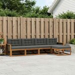 vidaXL Ensemble de canapés d'extérieur 5 Pièces Naturel et Anthracite