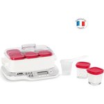 SEB YG660100 Yaourtière Multidélices Express Compact  -  5 modes - 6 pots - Blanc et rouge