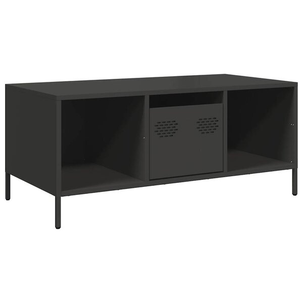 vidaXL Table basse noir 101 5x50x43 5 cm acier laminé à froid